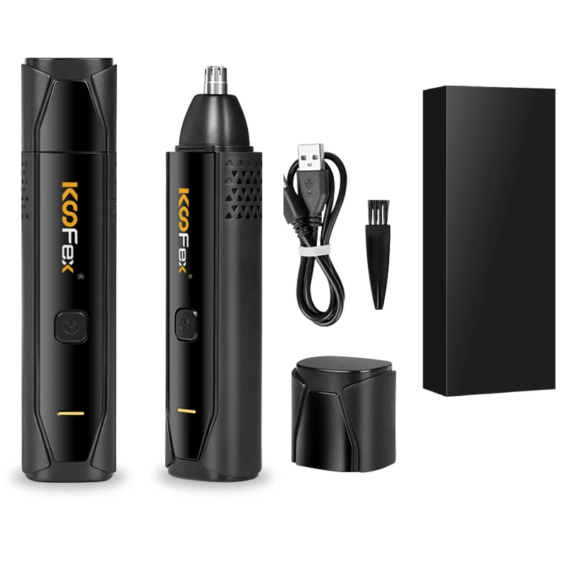 KooFex Factory Price LED Indication Comfortable Use All Metal Washable IPX 6 Waterproof Magnetic Head Nose Trimmer for Men