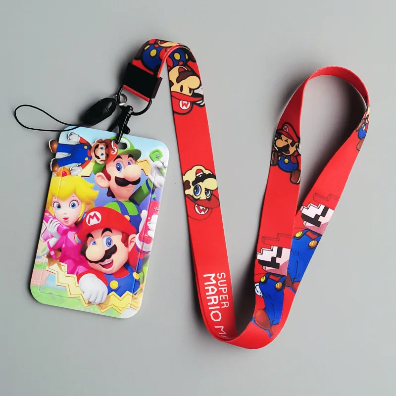 DL2904 Cartoon anime hard bus card holder, mobile phone long lanyard, student campus access control work card holder