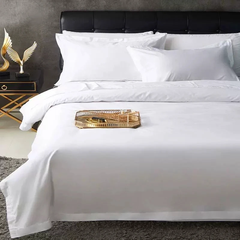 High quality cheap price hotel bedroom bed sheets sets polyester cotton blend hotel bedding set