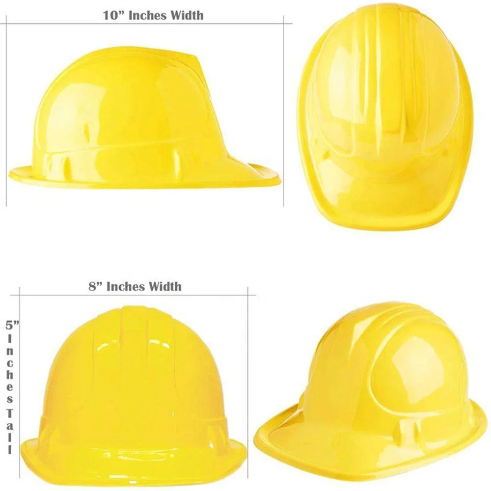 Cheap Construction Hard Hats Soft Plastic Yellow Kids Party Hat for Construction Birthday Children Engineer Theme Party
