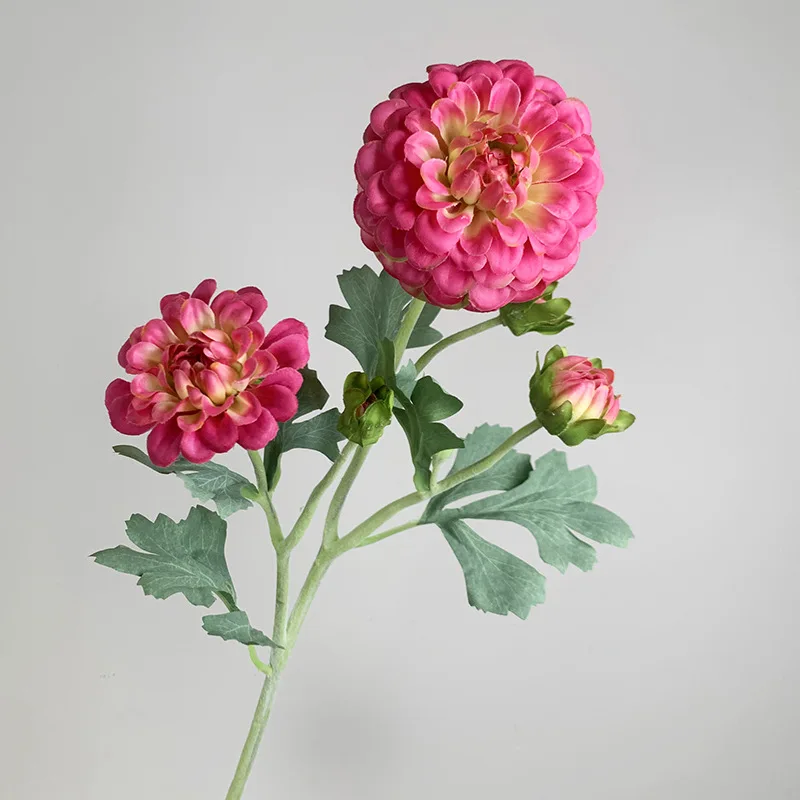 Y-H160 Wholesale Dahlia Artificial Flower 5 Heads Artificial Daisy Flower Real Touch Dahlias For Wedding Home decoration