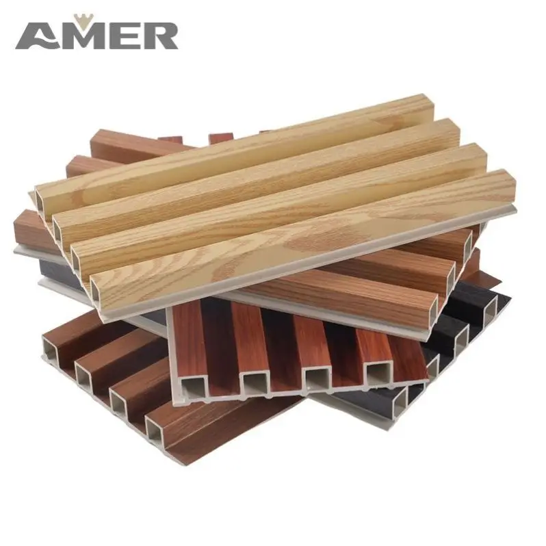 Amer Factory price Outside Co-extrusion Wpc Wall Board Building Exterior Decoration Wood Plastic Composite Cladding Panel