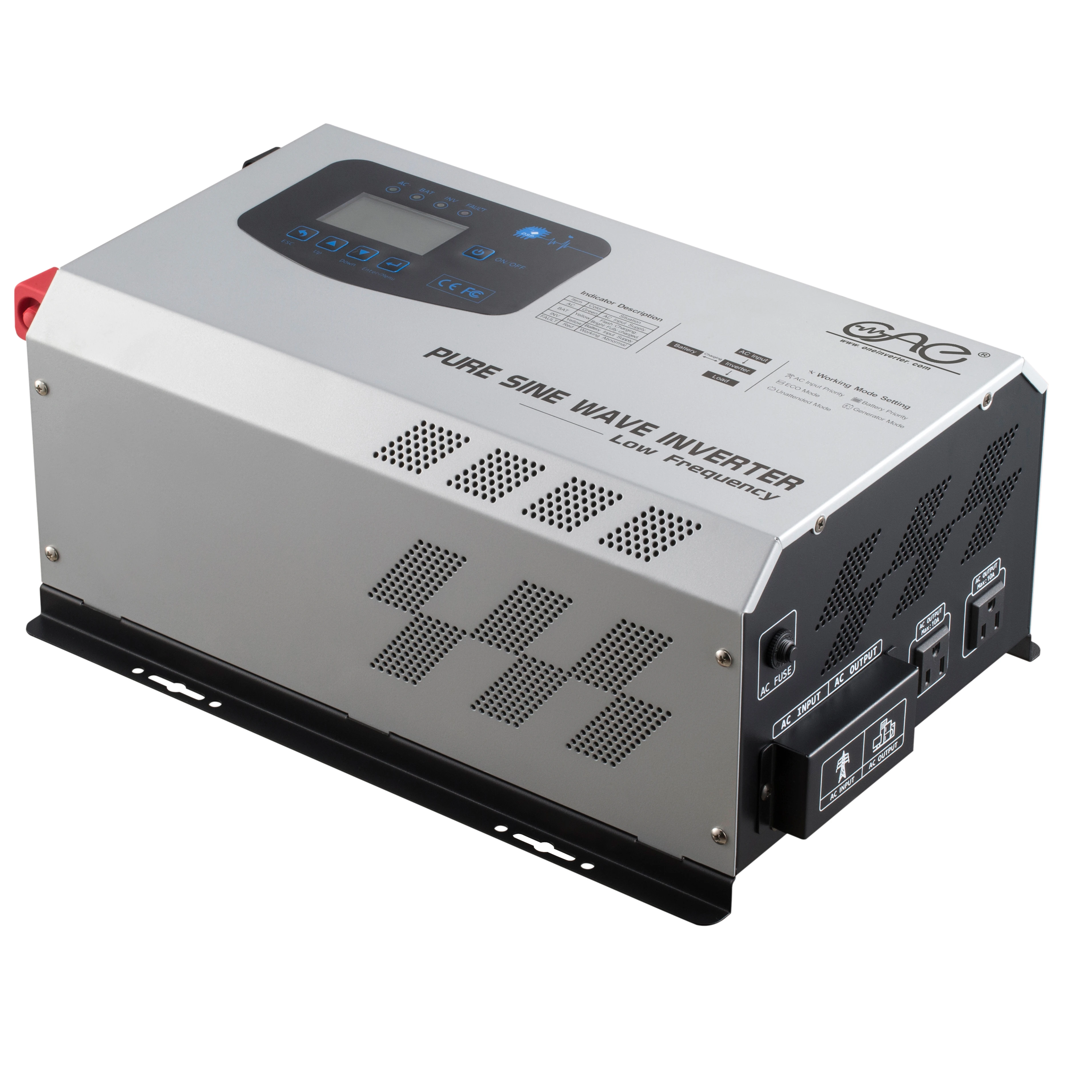 3000W 12V 24V 30A  Low Frequency Pure Sine Wave Inverter 1kw 2kw 3KW 4KW 5KW 6KW 7KW  with AC Charger Toroidal Transformer