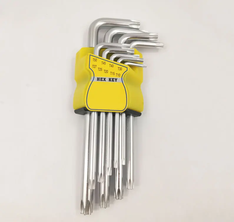 9 шт . Шестигранный ключ Torx ( Торкс)средней длины ,T 10 - T 50