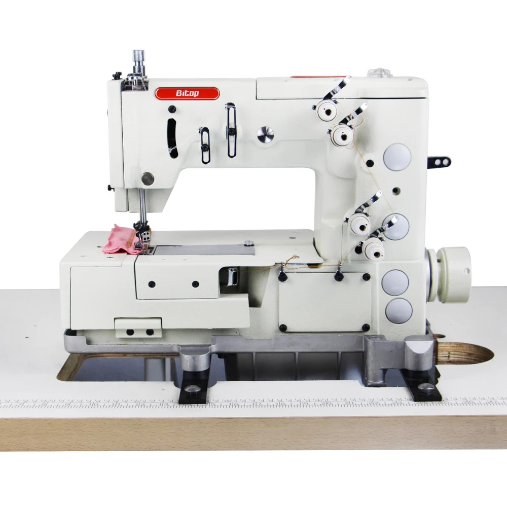 Flat bed 2 and 1 needle picot industrial sewing machine chain stitch