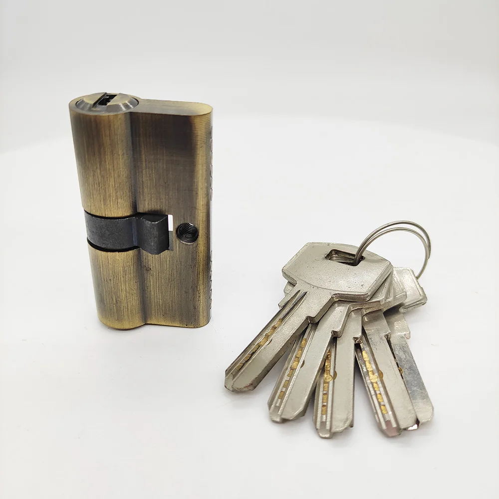 brass zinc alloy aluminum euro 60mm security door lock cylinder