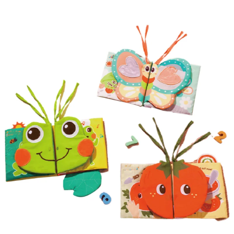 SEEJOYOU Science picture book educational early education cloth book 0-1 year baby Toy baby 3D Cartoon Animals cloth book