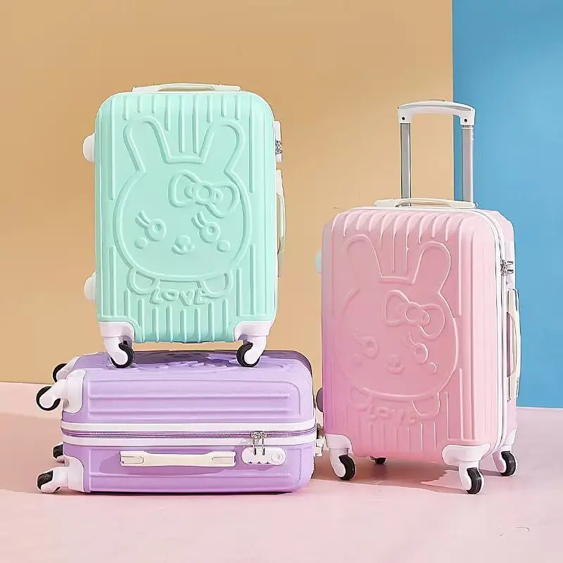 ABS+PC Spinner Luggage Double Wheels Trolley Suitcases with Pocket Compartment Weekend Bag Carry On Luggage Suitcase Set
