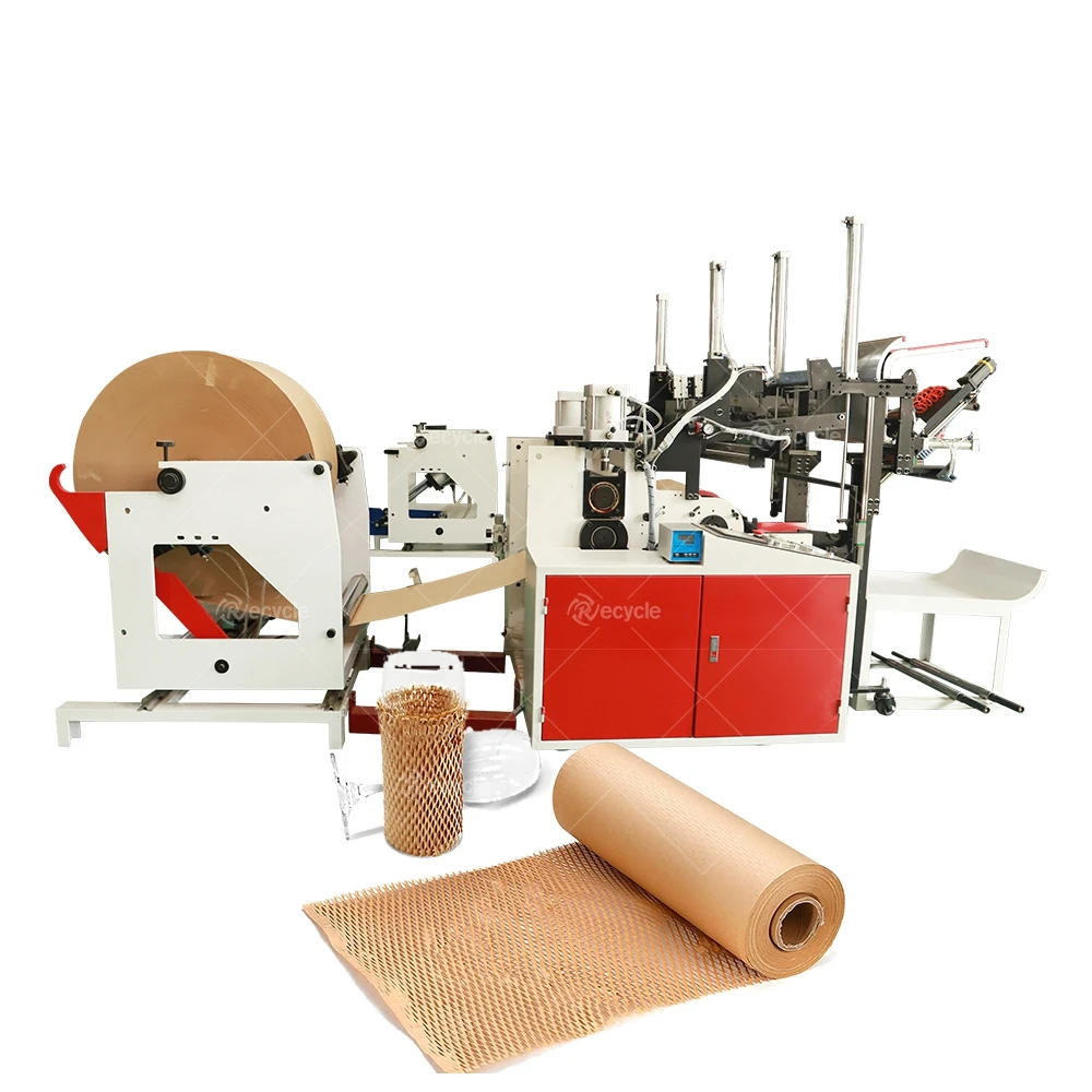 Kraft Paper Rewinding Cutting Machine Multifunction Honeycomb Paper Cushion Making Machine