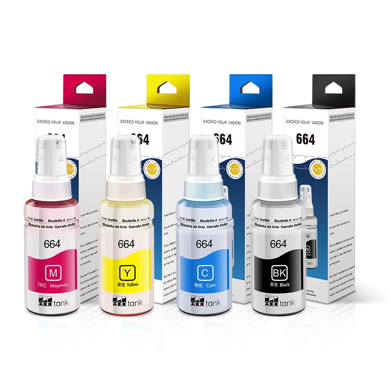 70ML 664 Dye Ink for Desktop Inkjet Printer Refill Dye Ink for Ep L100 L101 L355 L Series Printer