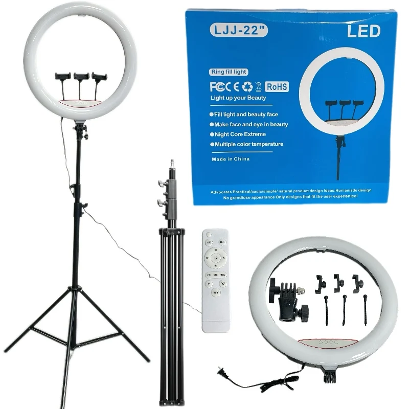 Factory Direct Sale 22inch Ring Light with Tripod Stand Dimmable LED Fill Light for Selfie Photography and Video Recording
