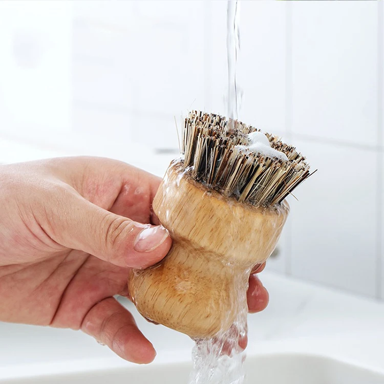 Natural Wood Cleaning Brush Dish Washing Brush Tool Wooden Dish Scrubber Brush