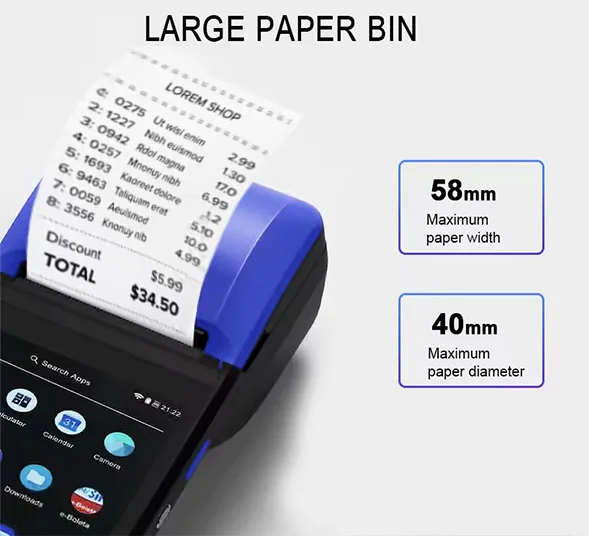 5.5 inch Mobile Handheld Android POS system Mobile Touch Screen android pos terminal with printer queue V510