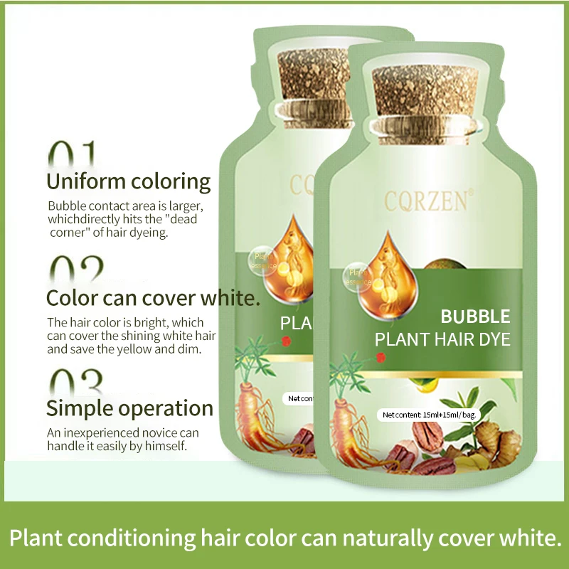 Herbal natural hair dye color semi-permanent shampoo