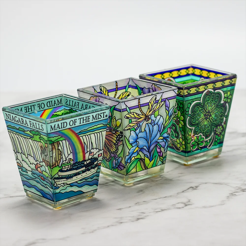 Clear Crystal Candle holder 3D  Candle Holder Vase Amphibious vase and Clear Stained Glass Gift Glass Candle Jar Home Decor