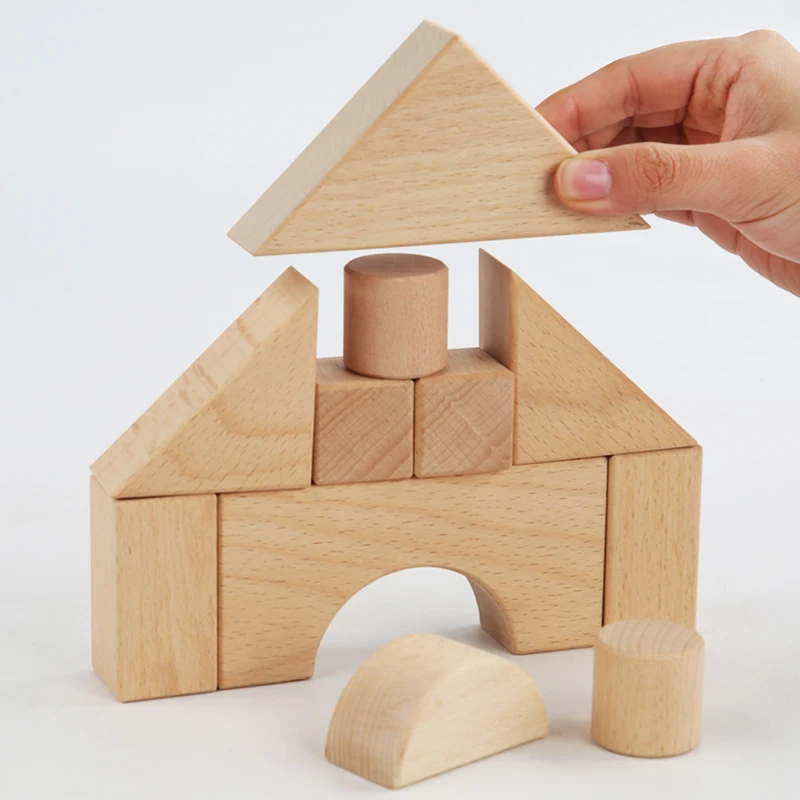 Wooden Construction Building Bricks Toys Shape Toys