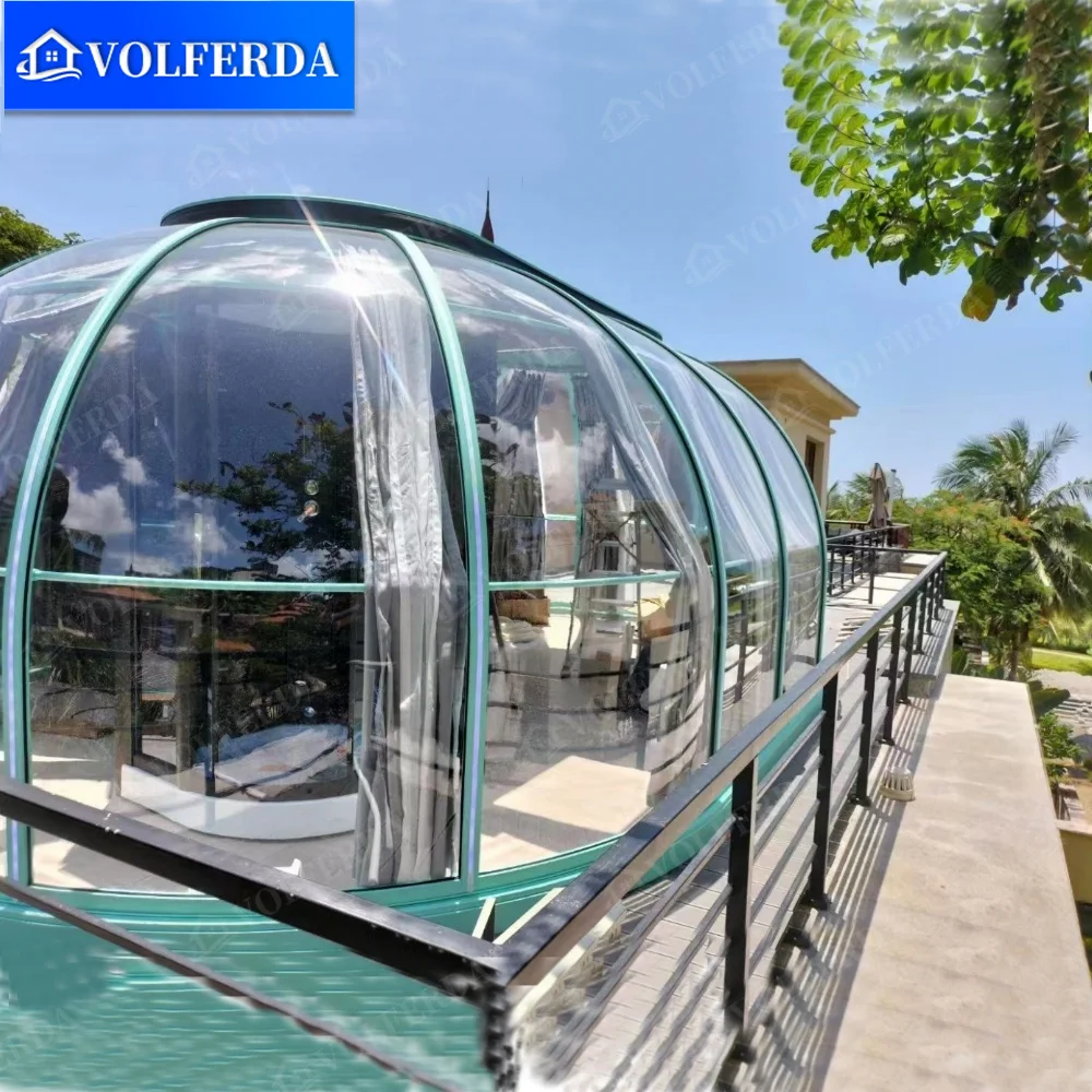 2023 New Design Polycarbonate Transparent Bubble Tent Polycarbonate Star House Clear PC Dome Room