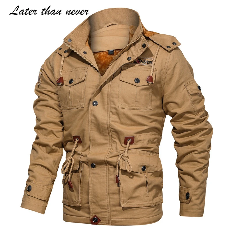 USA Size Men Clothing Mens Cotton Parka Jacket Durable Windproof Warm Winter Tactical Jacket Sherpa Lined Jacket For Outdoor
