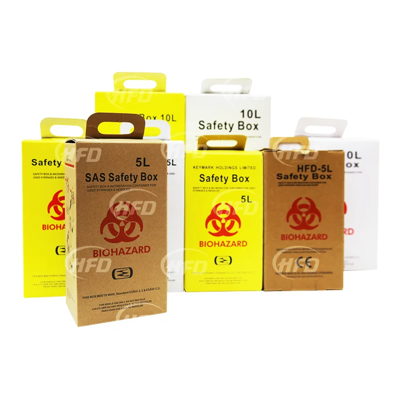 Hospital Use Disposal Paper Sharps Container Safety Box For Discard Used Syringes  Prevent Biohazard Infectious