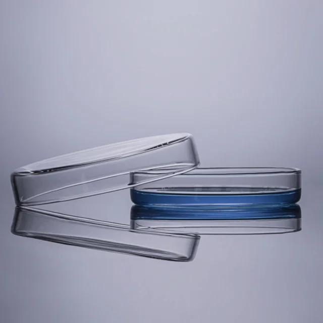 Laboratory Borosilicate 3.3 90mm 10mm Glass Petri Dish / Petri Dish Glasses For Cell Test