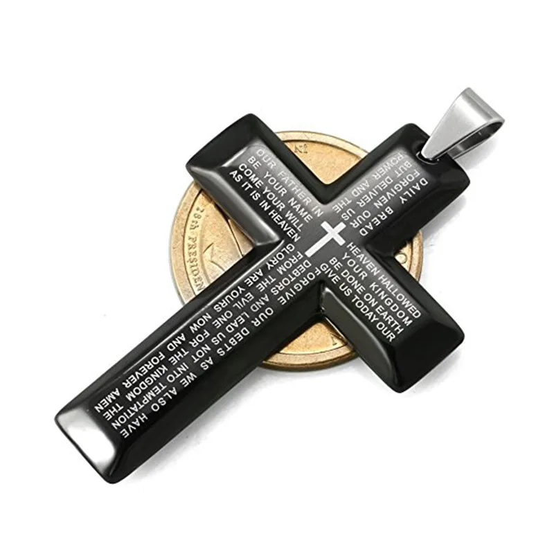 Custom catholic religious items holy bible cross necklace men