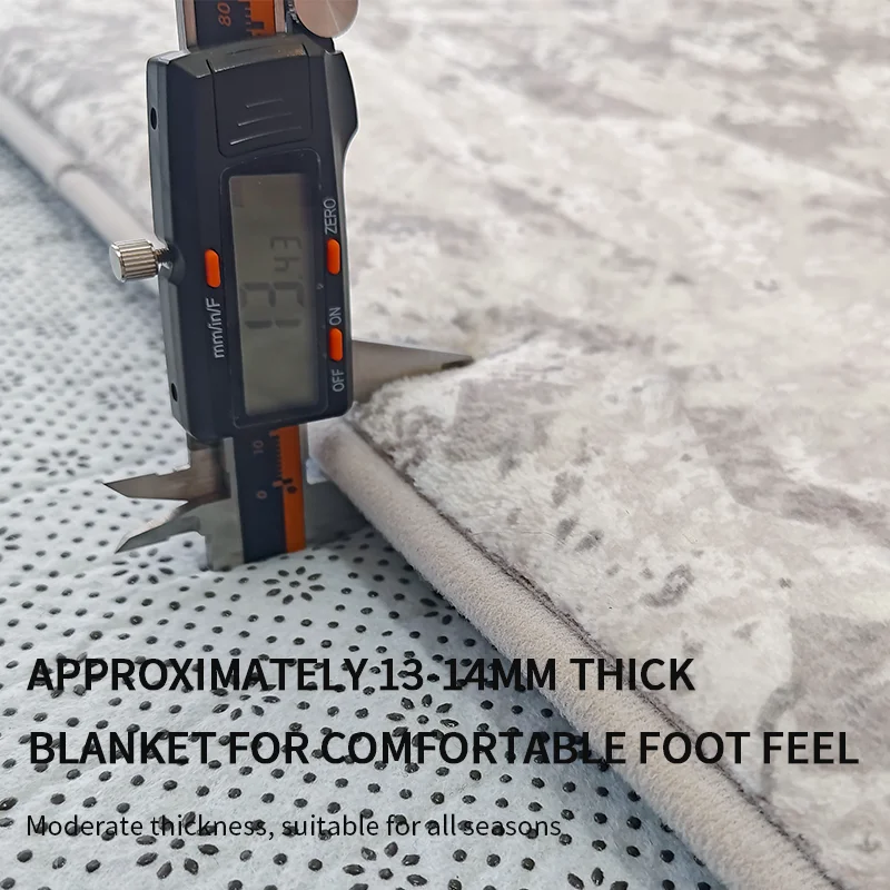 Thick Vintage Printed Area Rug Grey and Beige Modern Memory Foam Rugs for Living Room