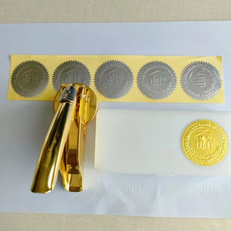 Sticker Paper Certificate Seal Custom Seal Embosser Gold Dry Seal Stamp Machine