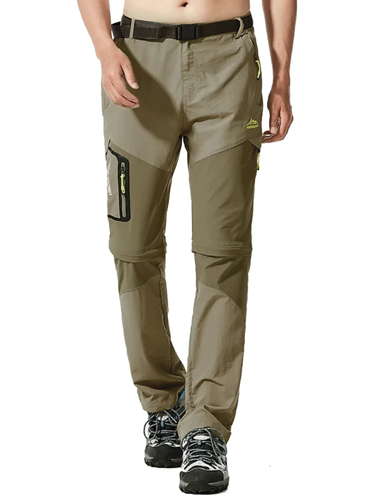 Nylon Spandex Quick Dry Stretchy Hiking Camping Pants Lightweight Breathable Patchwork Detachable Leg Outdoor Trekking Pants