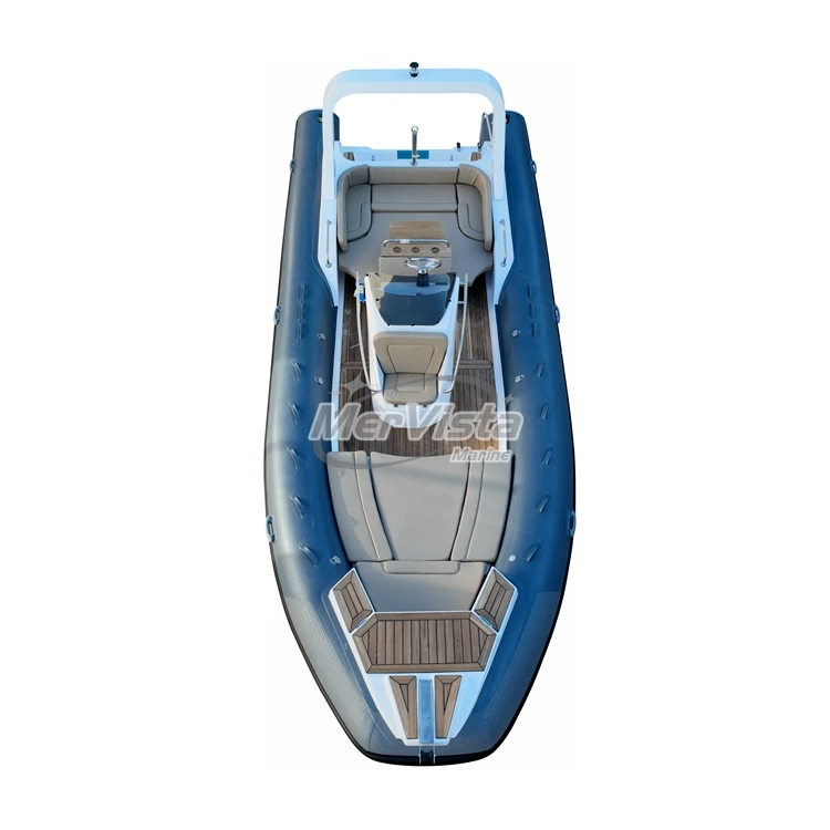 Wholesale CE approval 1.2mm PVC Hypaon Fiberglass double Hull Boat rib 760 with radio and GPS