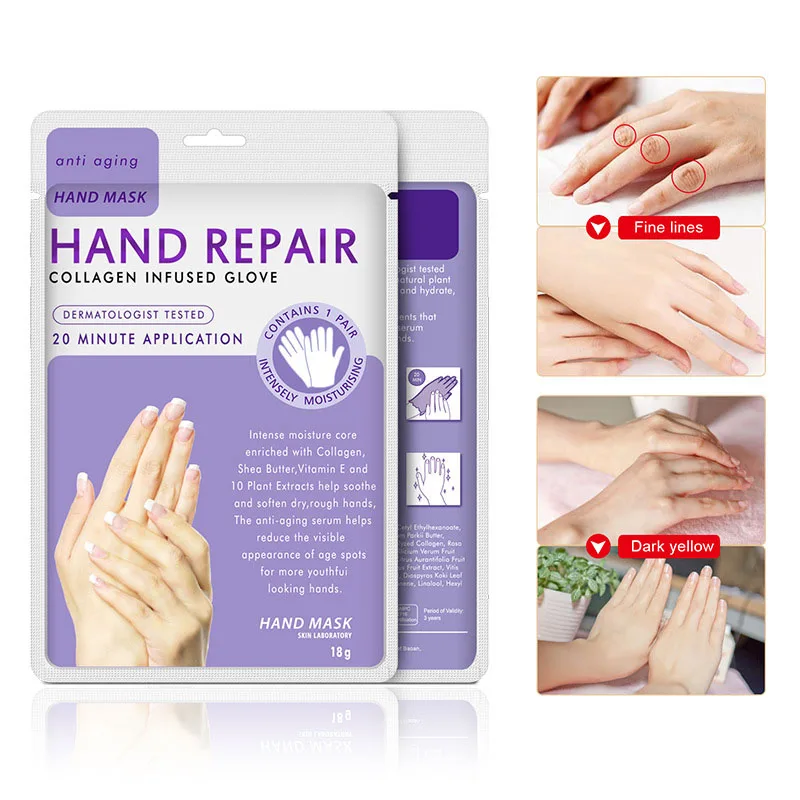 Natural Organic Hand Repair Mask Anti-Aging Nourishing Hand Mask Exfoliating Removal Dead Skin 1 pair Hand Care Mask