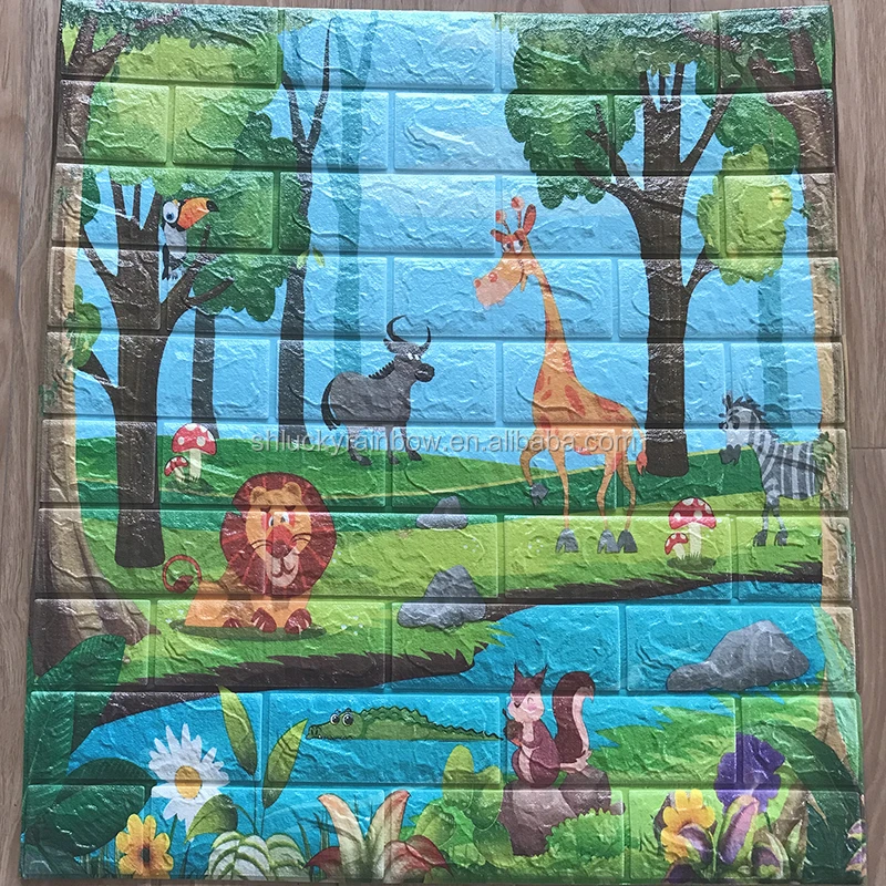 Мультяшная самоклеящаяся пена домашнее украшение 3d обои для детской комнаты