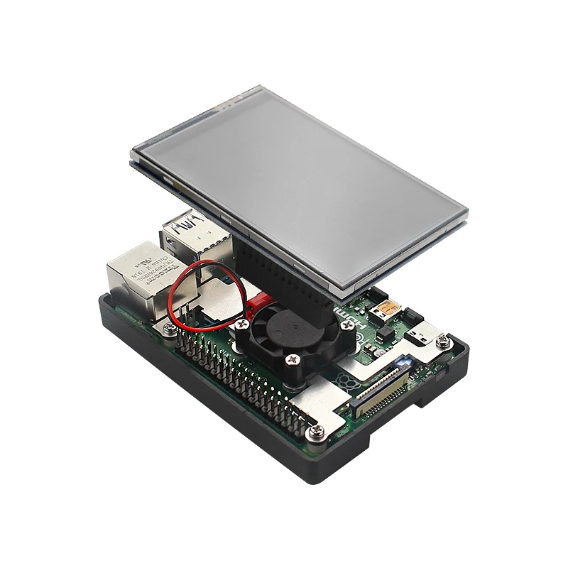 3 5 дюймовый дисплей с вентилятором для Raspberry Pi 4B корпус охлаждения pi 4/3B + экран дисплея