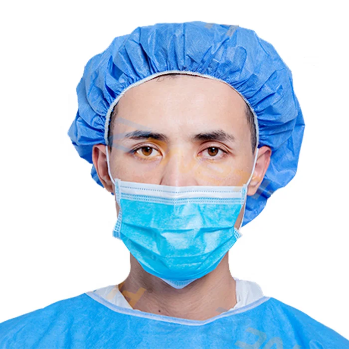 Best Cheap Disposable Head Cover Non-Woven Medical cap Surgical Anti Microbial Isolation Cap  Protective Safety Hat ISO13485