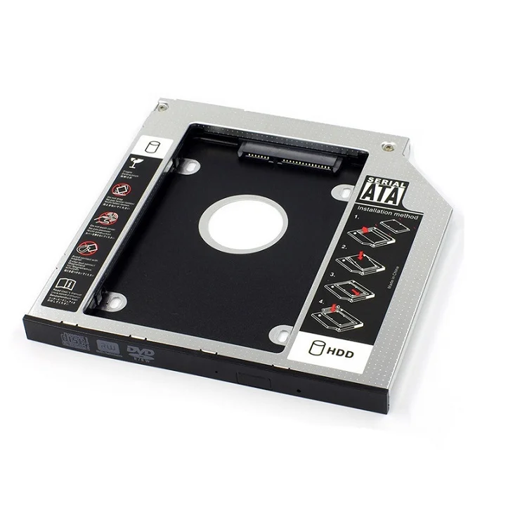 Алюминиевый 9 5/12 7 мм hdd caddy 2 5 дюймов SATA I/II/III/HDD/SSD Оптический отсек второй HDD Caddy tray для