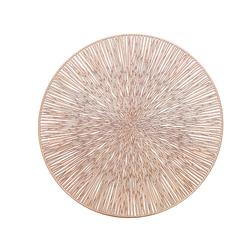 Round European Light Luxury Soft Large Explosion Pattern PVC Placemat For Dinning Table