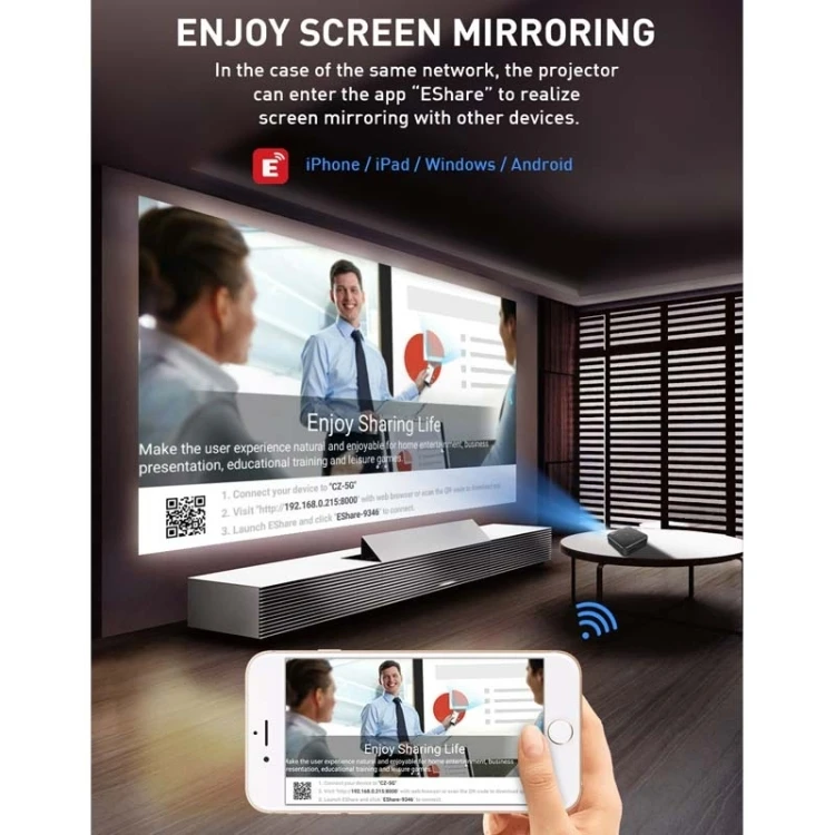 Мини-проектор светодиодный 4k пленка высокой четкости для семьи 3D проектор домашний кинотеатр домашнего