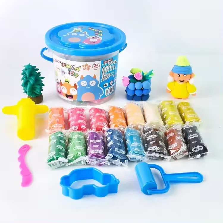 Akiaco Non Toxic Plasticine Children Play Toys Soft Playdough Modeling Clay Kit For Kids