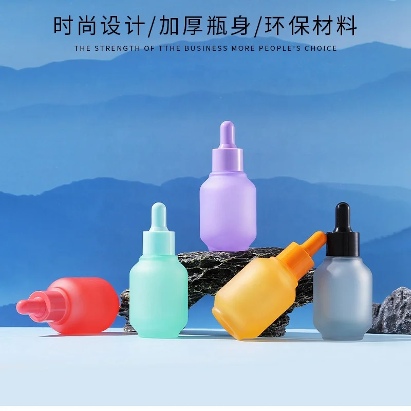 lantern shape glass bottle colored glass bottle 30 ml dropper bottle glass dropper pipette for skin care body oil
