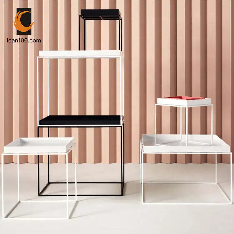 Metal Coffee Table Tray Black Square Table Luxury Small Coffee Table For Living Room
