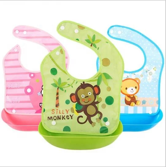 Съемные детские нагрудники, силиконовые водонепроницаемые нагрудники, детский слюнявчик, бандана, Мультяшные Слюнявчики для кормления и риса