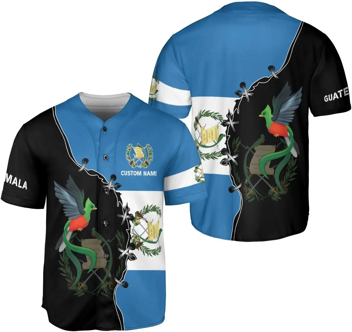Print On Demand Guatemala Jersey Customized Baseball Uniform Jerseys Guatemalan Flag Logo Printing Shirts Products