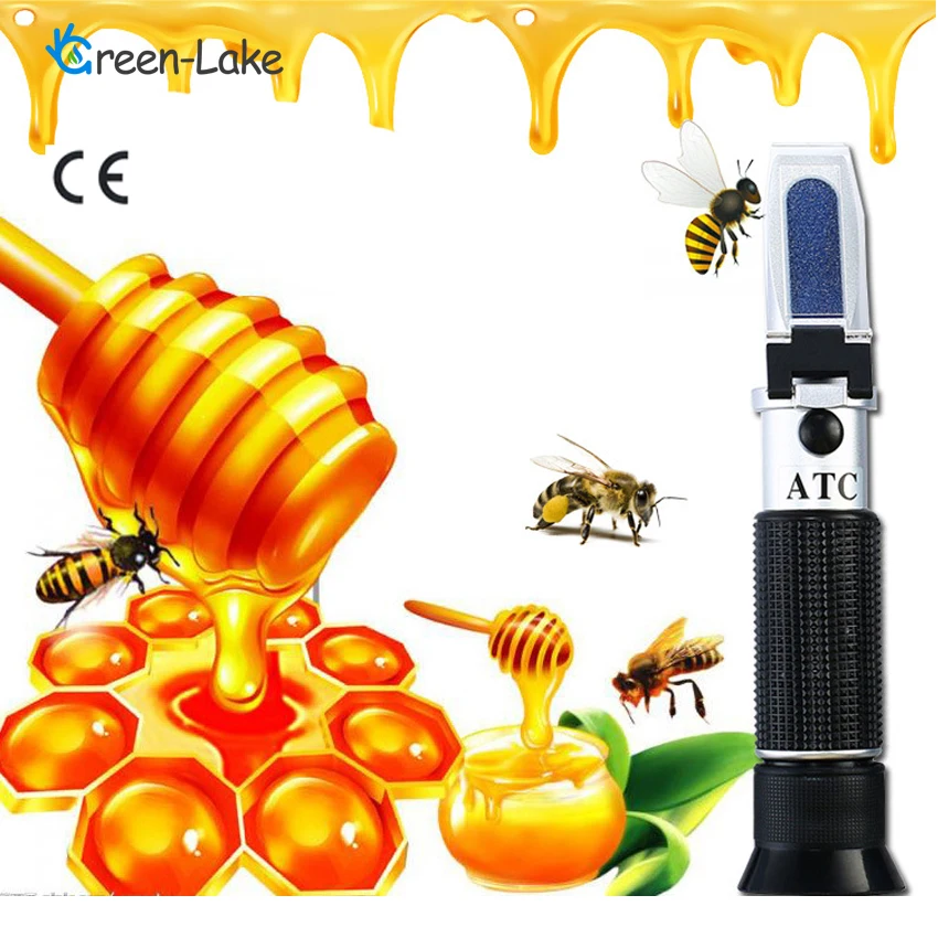 Laboratory portable handheld auto beekeeping honey moisture 10-33% water content 58-92% brix refractometer refractometers