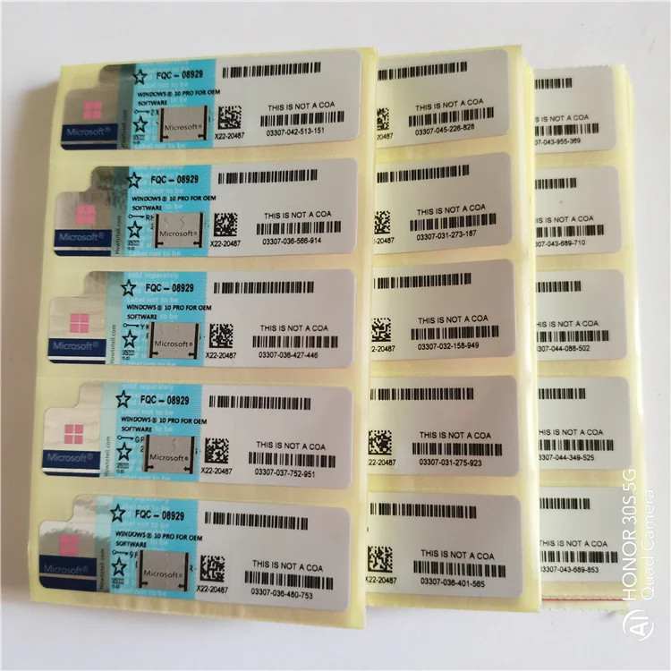 Microsoft Windows 10 профессиональная 23/64 бит жизненная Лицензия Windows 10 pro продукт этикетка Win 10 Pro COA OEM синяя наклейка
