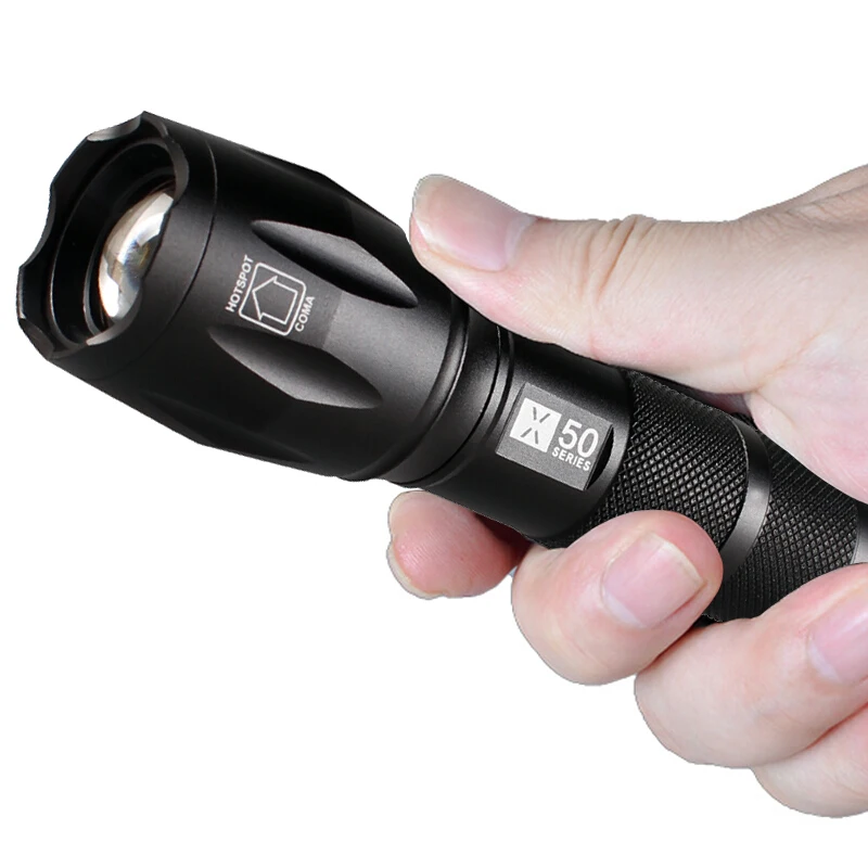 Тактический светодиодный фонарик Warsun X50, 18650 лм, масштабируемый, с аккумулятором или 3 батареями ААА