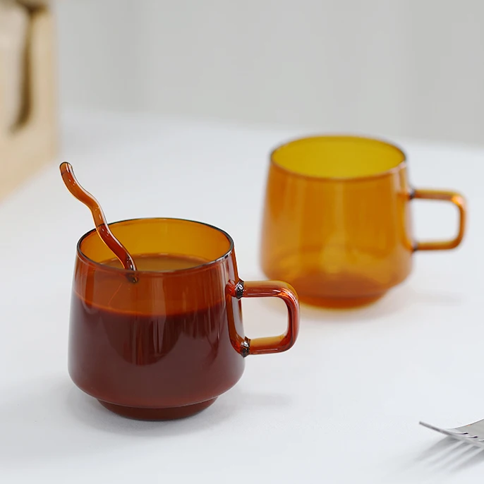 Borosilicate Mug Glass Mug Heat resistant Glass Cup Drinkware Tea Juice Milk Cup Coffee Mug Home Water Glasses Glass Coffee Cup