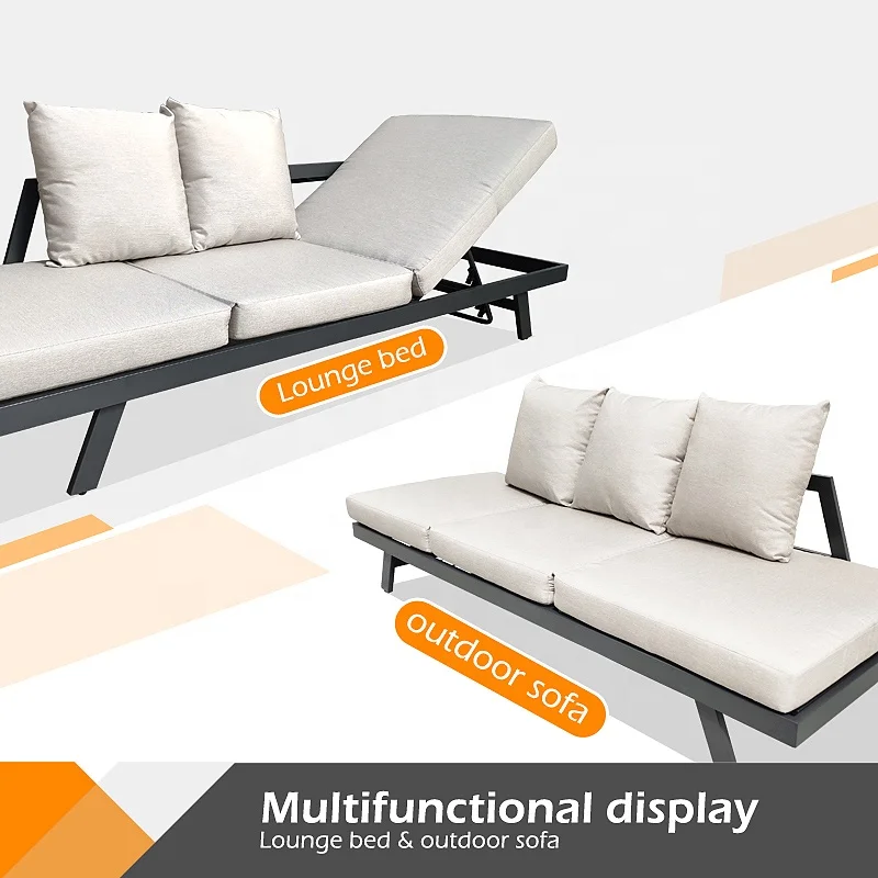 BHR garden pool side  lounge set lazy chaise lounge chair recliner adjustable sun bed outdoor furniture outdoor lounge sofa