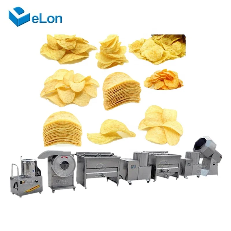 Automatic Industrial Frozen French Fries Production Line Potato Chips Making Machine