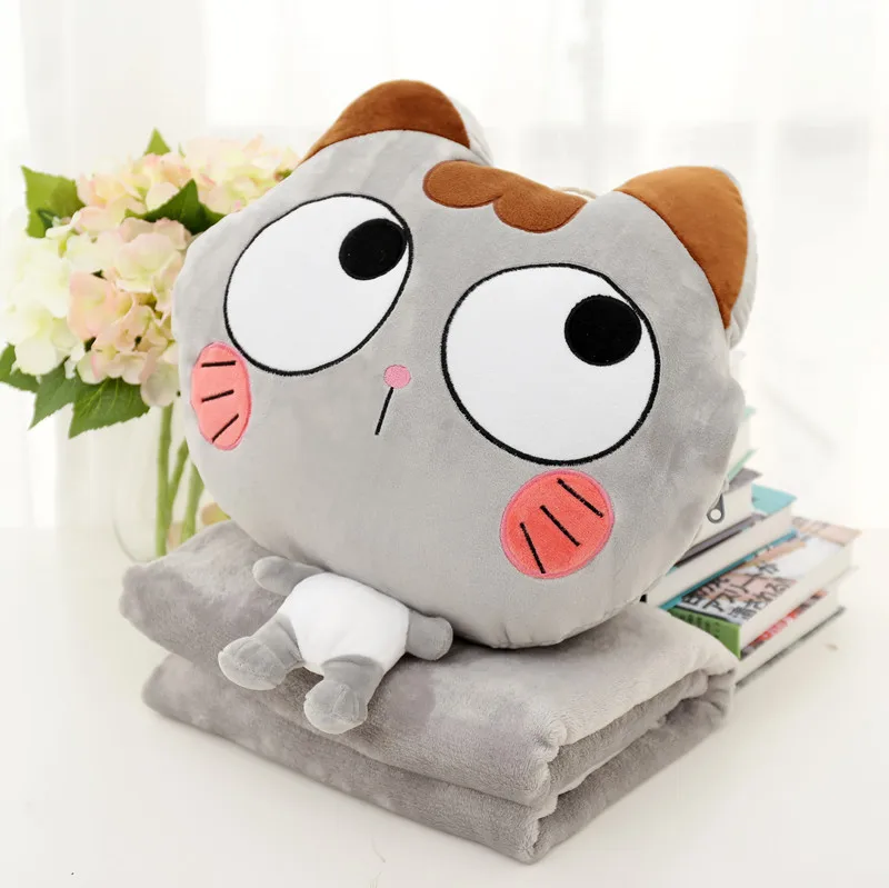 Cute Soft  3 In 1 Anime Pillow Toy Stuffed Adult And Kids Animal Pillow Blanket