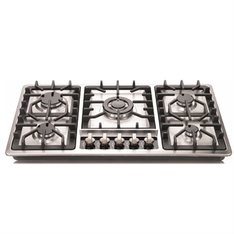Sell well household 5 burners built-in stainless steel gas hob cooktop