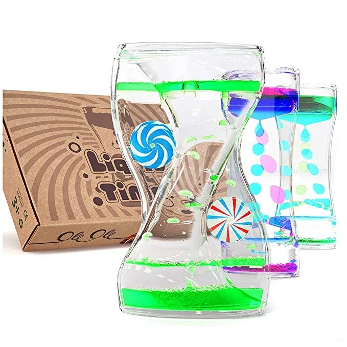 Liquid Motion Bubbler Timer: Sensory Toy for Relaxation, Liquid Motion Timer Toy Floating Color Lava Lamp Timer - Incredibly Eff